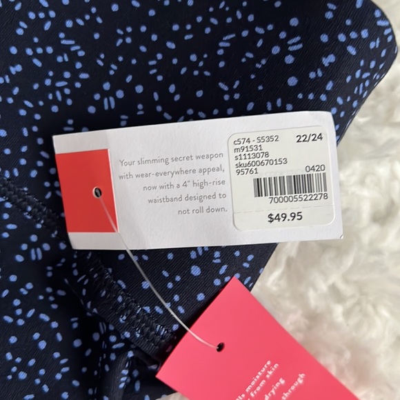 Lane Bryant Plus LIVI Navy Print Power Legging Capri Pants 22/24 - Picture 5 of 9